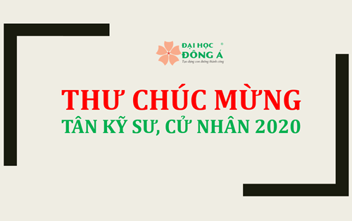 Thư chúc mừng Tân kỹ sư, cử nhân 2020