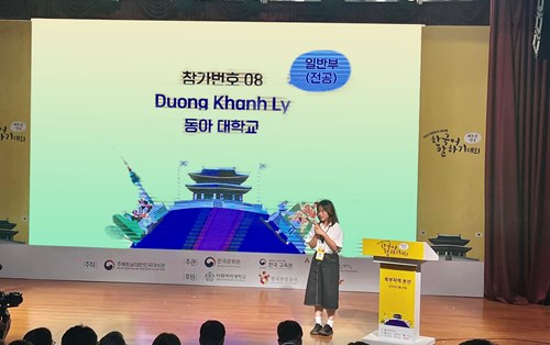 SV Ngôn ngữ Hàn ĐH Đông Á là thí sinh nhỏ tuổi nhất đoạt giải tại cuộc thi nói tiếng Hàn toàn quốc