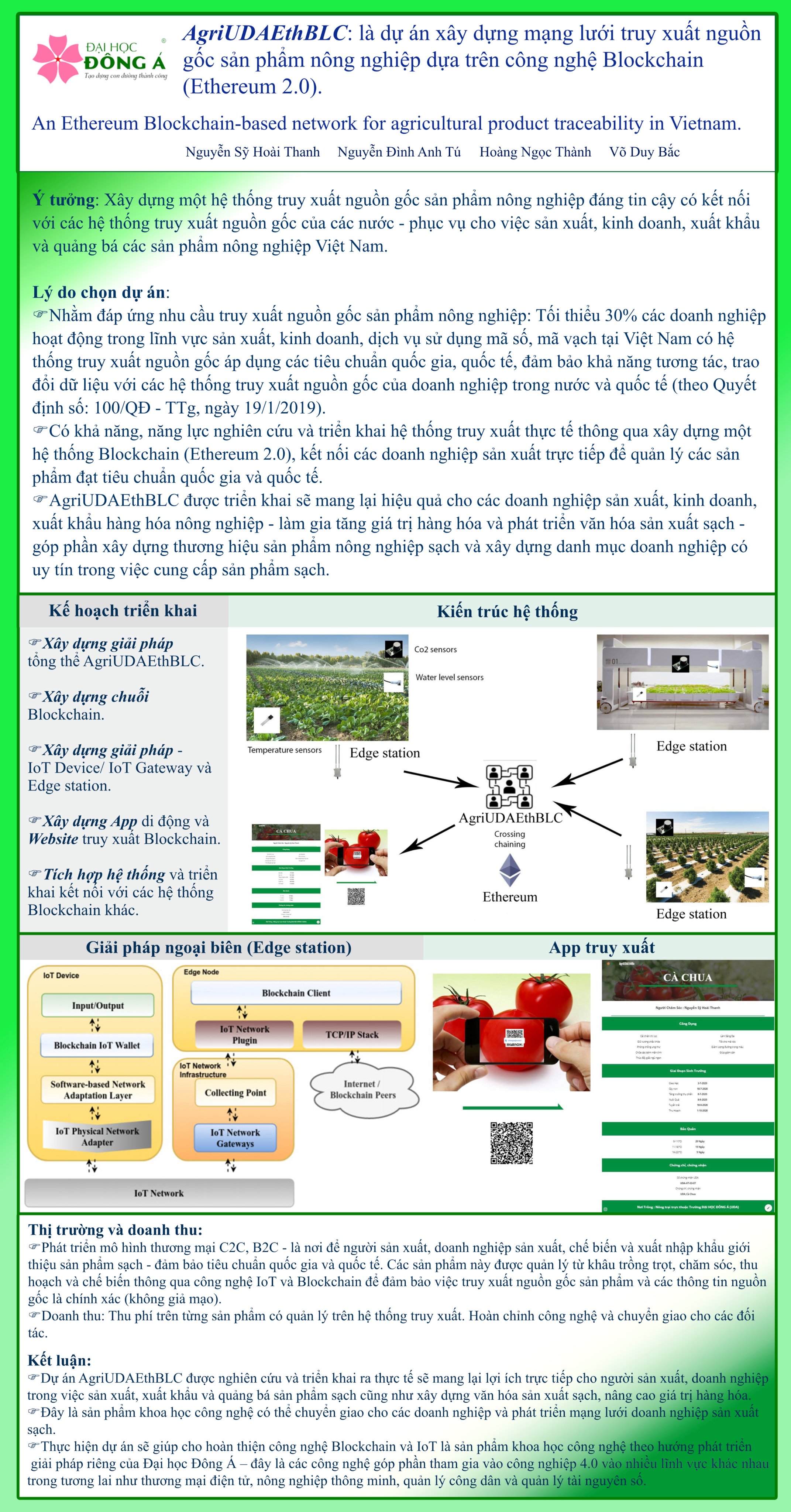 Dự án: AgriUDAEthBLC: Mạng Ethereum Blockchain ứng dụng trong việc trích xuất nguồn gốc sản phẩm nông nghiệp tại Việt Nam