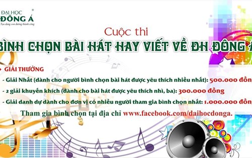 Cuộc thi bình chọn bài hát hay viết về ĐH Đông Á