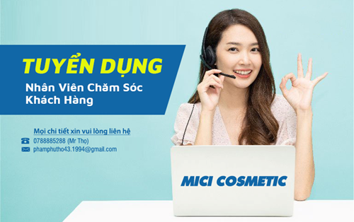 Mici Cosmetic tuyển Nhân viên chăm sóc khách hàng 