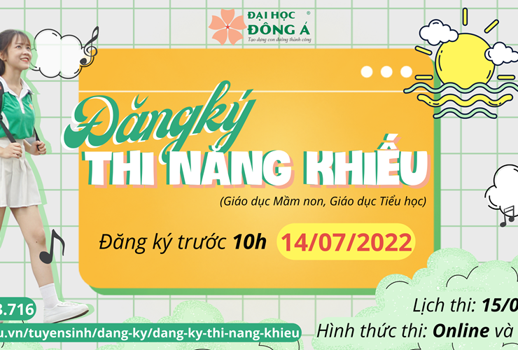 Thông báo thi năng khiếu hệ chính quy  ngành Giáo dục Mầm non và Giáo dục Tiểu học (Đợt 1 - 2022)  