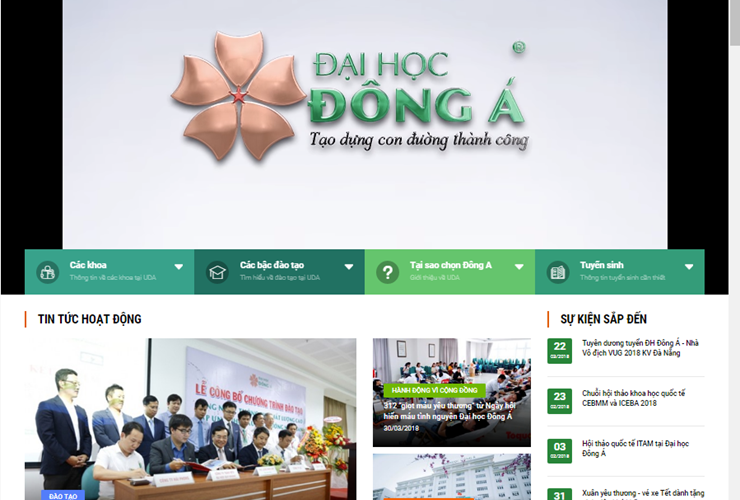 Tăng tương tác và trải nghiệm với website mới Đại học Đông Á