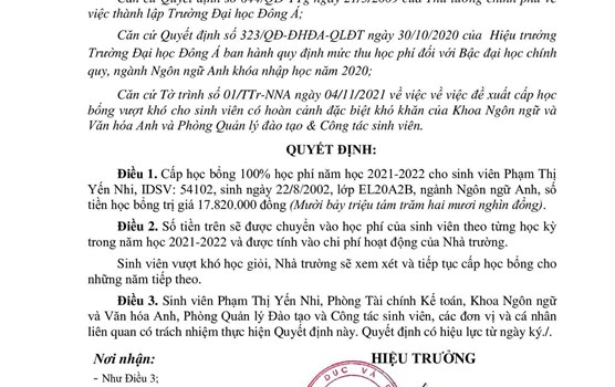 100% Full scholarship for the brave female student rescuing people in Quang Ngai beach 